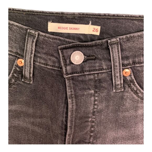Levi’s Wedgie Skinny Washed Black Button‎ fly  size 26 - Picture 4 of 9